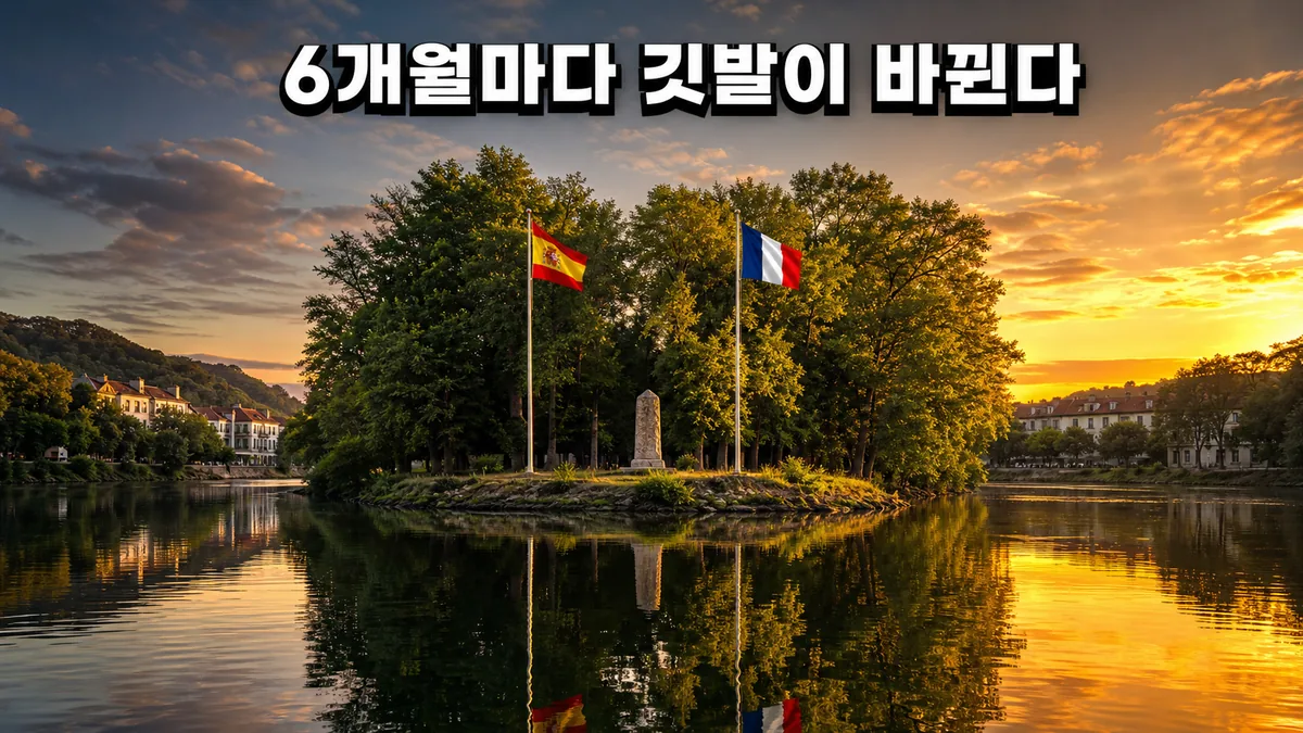 6개월마다 깃발이 바뀌는 비다소아강 꿩섬, 국적도 바뀔까?