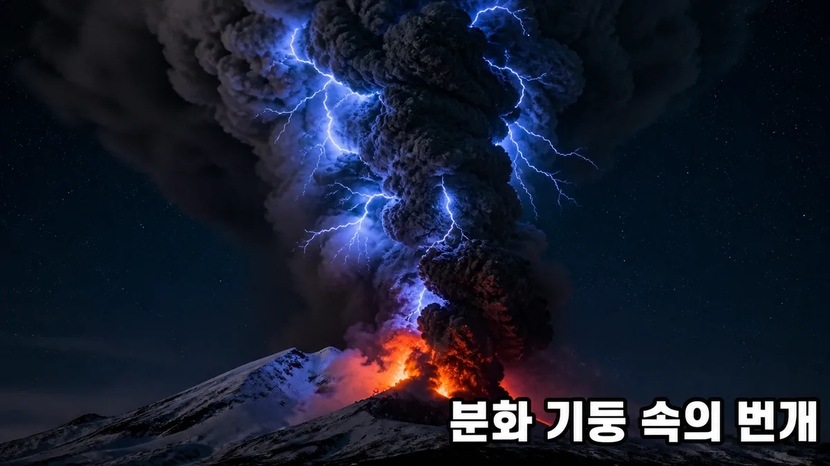 칠레 칼부코 화산이 분화 기둥 안에 번개를 일으켰다