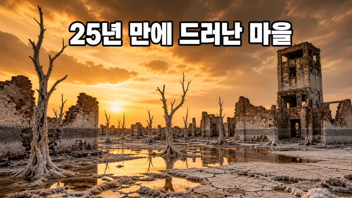 1985년 물에 잠긴 빌라 에페쿠엔이 소금 폐허로 돌아왔다