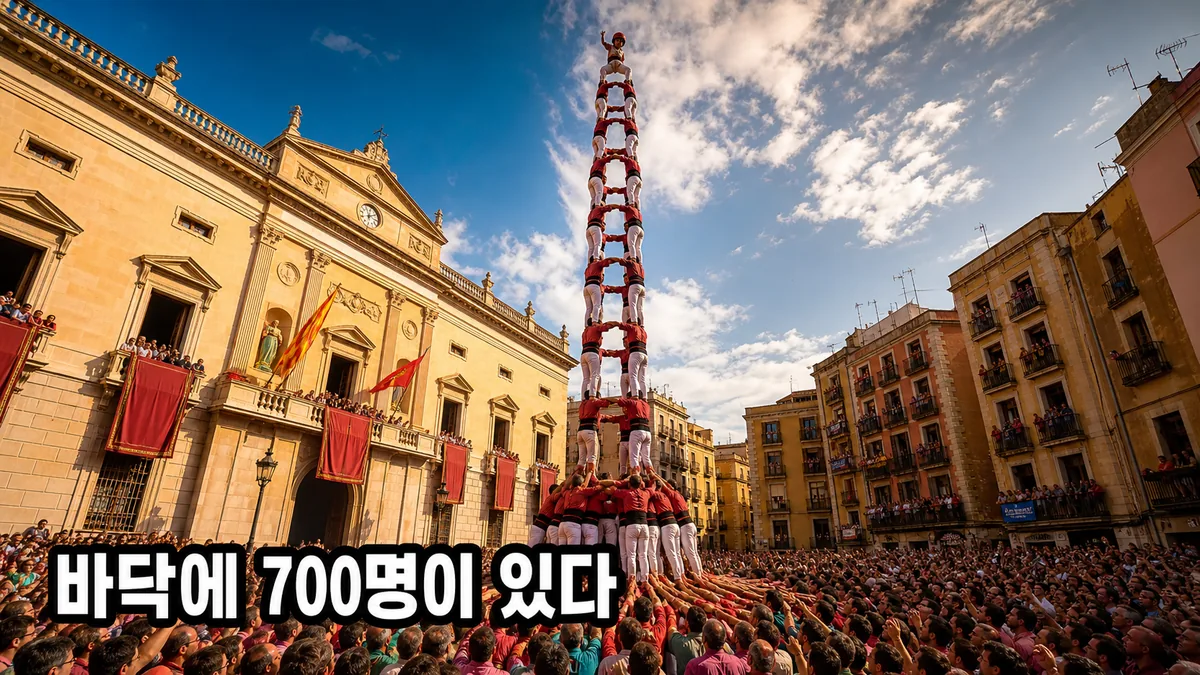 카탈루냐 카스텔, 10층 인간 탑을 떠받치는 700명